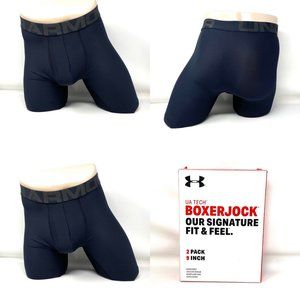 UNDER ARMOUR Men's Size 1327420 001 2 Pack Streamlined Logo Boxerjock 9in Black